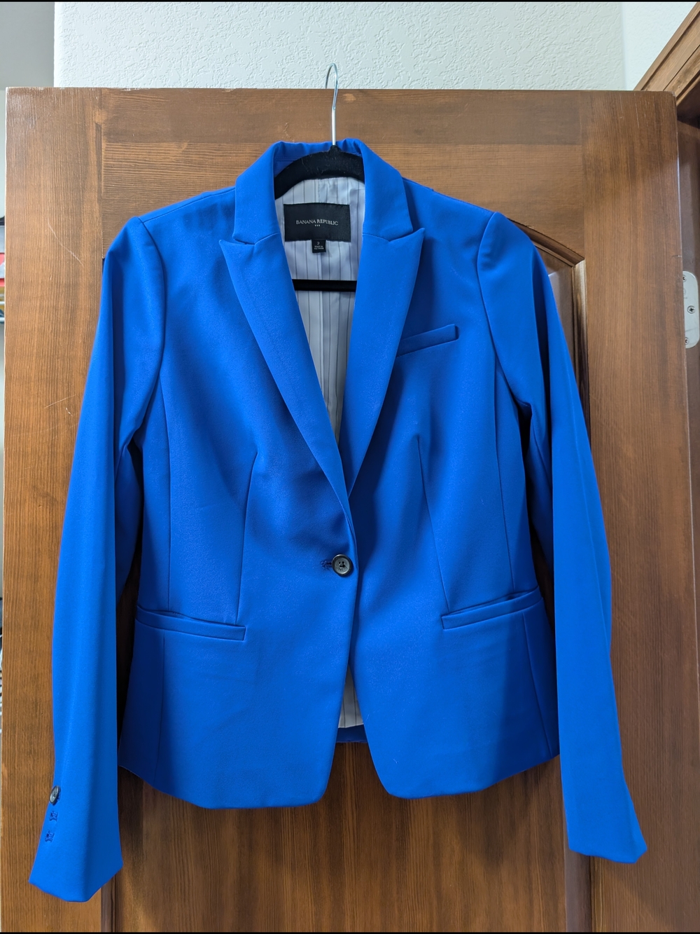 Banana Republic Women's Electric Blue Single-Button Tailored Blazer